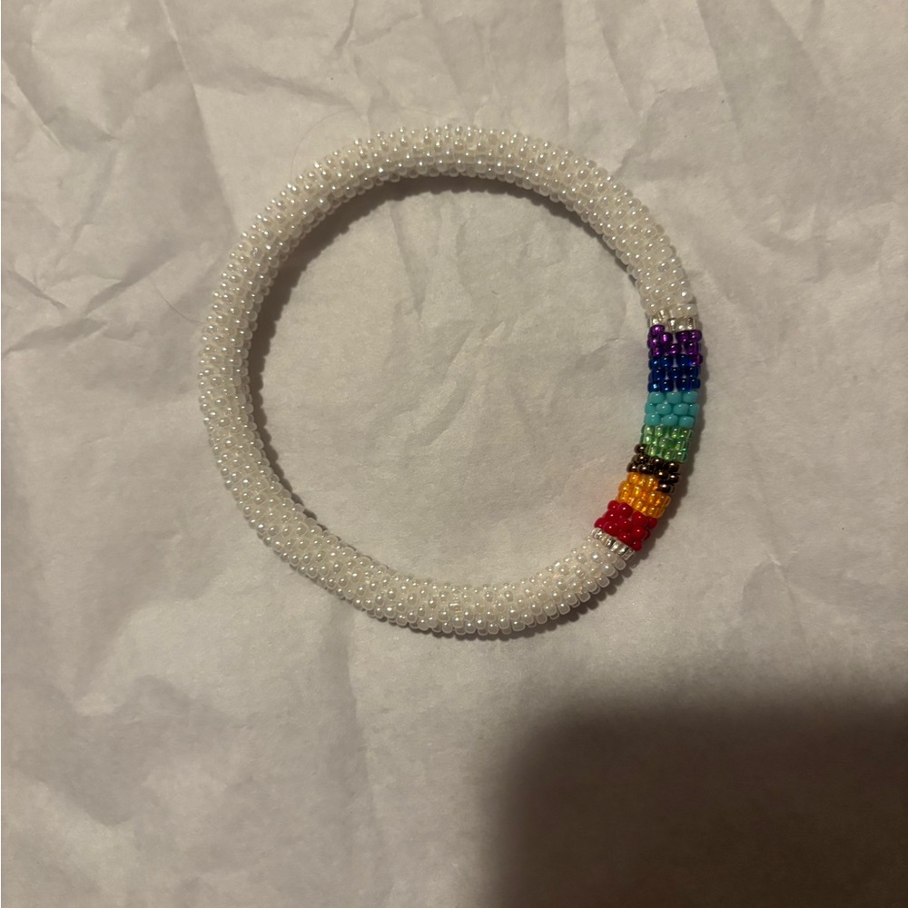 Sashka Co hand crocheted beaded roll on bracelet original size